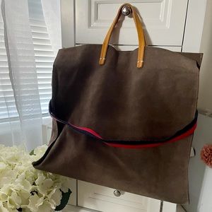 Clare V Simple Tote suede handbag